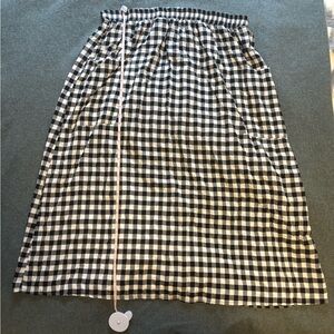 Black and White Gingham Midi Skirt